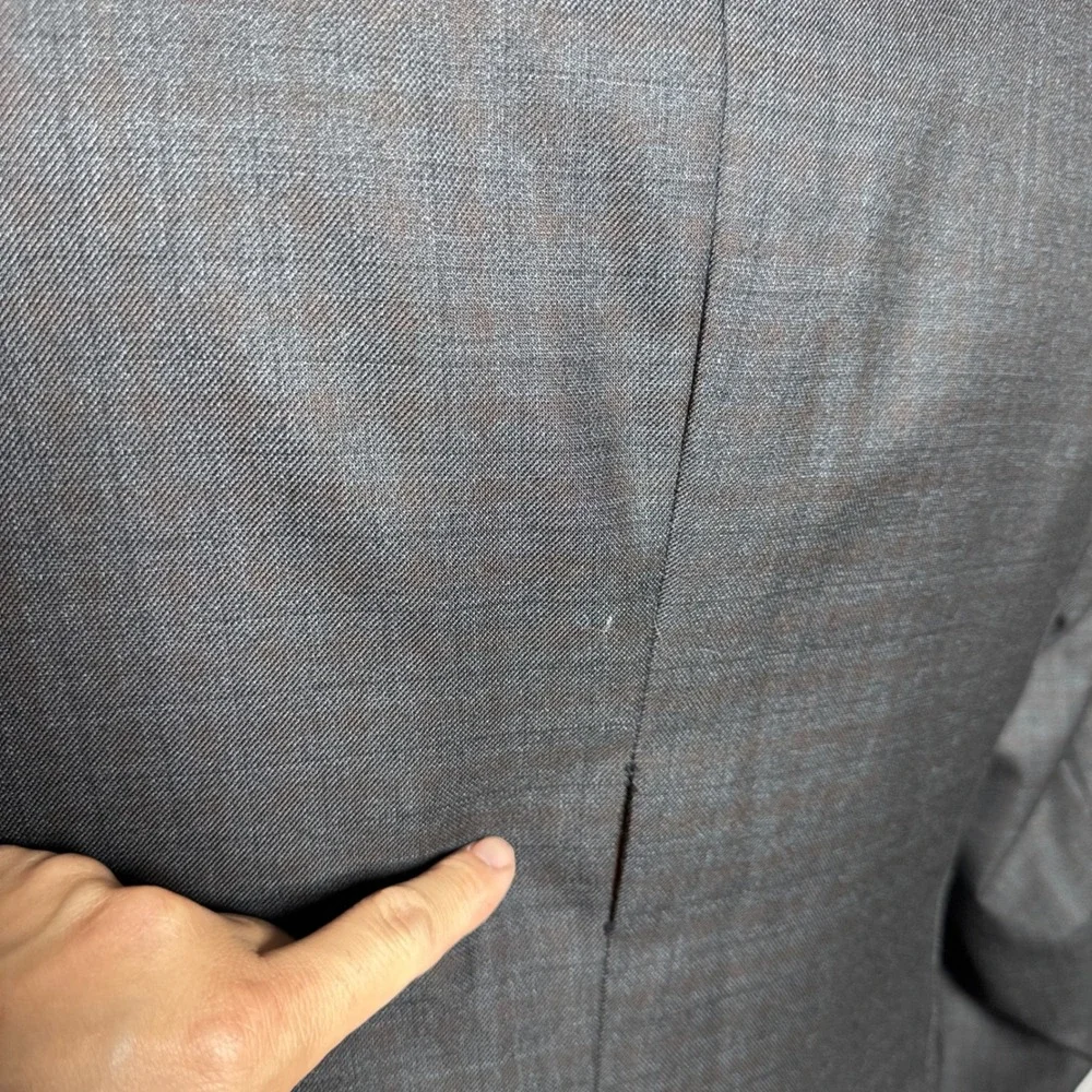 Jos. A. Bank Joseph Sport Coat Mens 52L Brown Charcoal‎ Plaid Silk Wool Blend